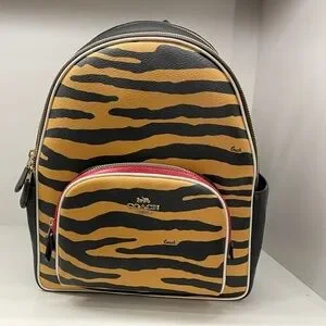 NWT Coach Court Backpack With Tiger Print C6987 in Honey/Black Multi NWT Coach C6987 Court Backpack With Tiger Print in Honey  main image 3